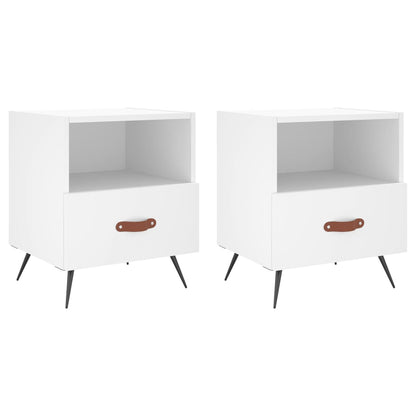 White Engineered Wood Bedside Cabinets Set, 2 pcs, 40x35x47.5 cm