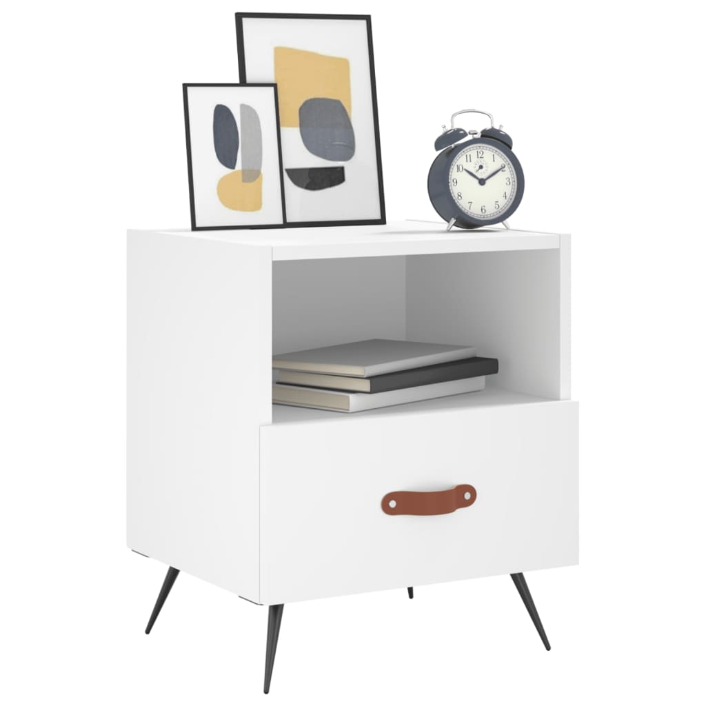 White Engineered Wood Bedside Cabinets Set, 2 pcs, 40x35x47.5 cm