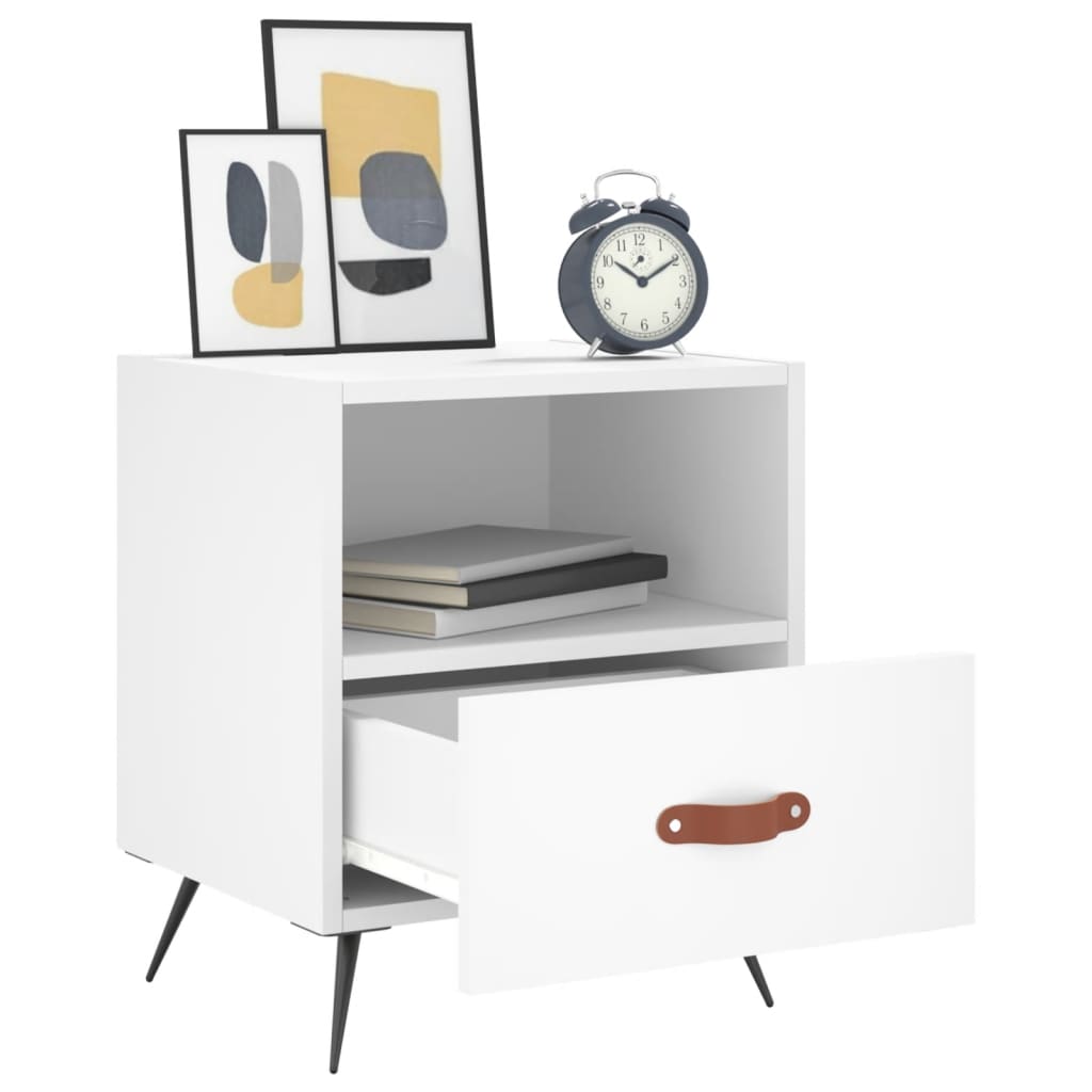 White Engineered Wood Bedside Cabinets Set, 2 pcs, 40x35x47.5 cm