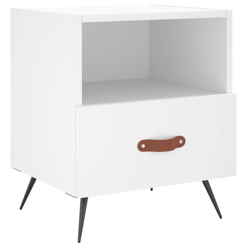White Engineered Wood Bedside Cabinets Set, 2 pcs, 40x35x47.5 cm
