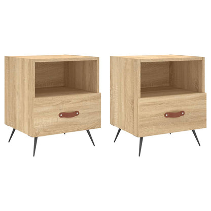 Sonoma Oak Bedside Cabinets 2pcs, 40x35x47.5cm, Engineered Wood