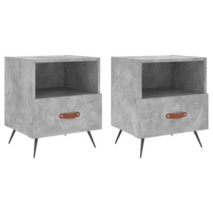Concrete Grey Bedside Cabinets, 2pcs, Engineered Wood, 40x35x47.5 cm