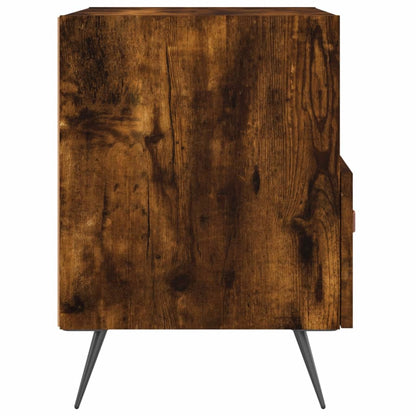 Smoked Oak Bedside Cabinet - 40x35x47.5 cm Engineered Wood