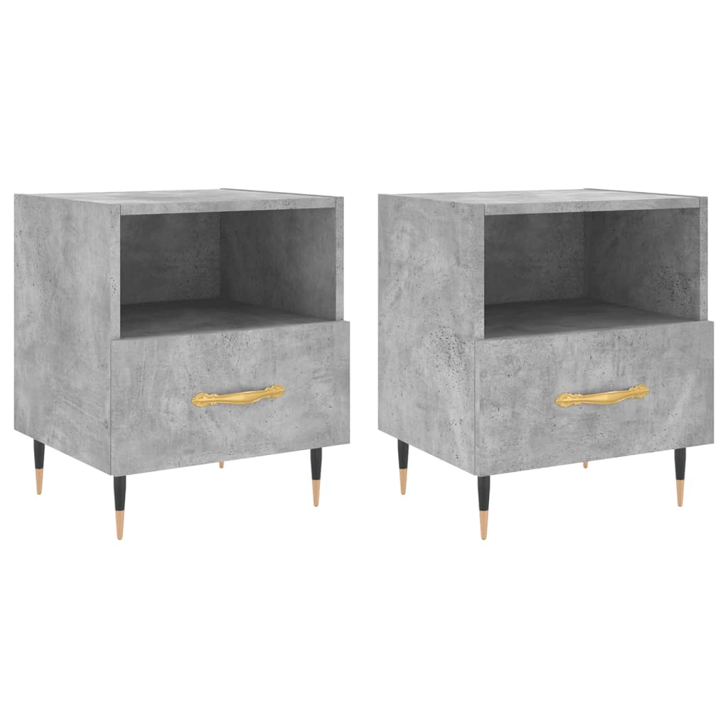 Concrete Grey Bedside Cabinets 2 Pcs, Engineered Wood, 40x35x47.5 cm