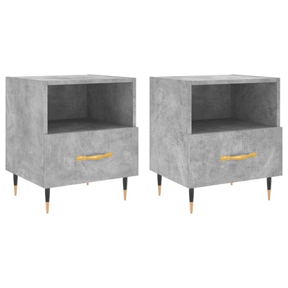 Concrete Grey Bedside Cabinets 2 Pcs, Engineered Wood, 40x35x47.5 cm