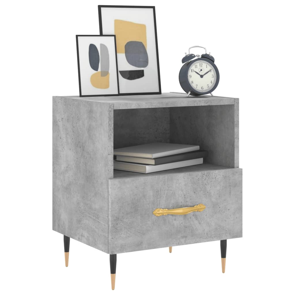 Concrete Grey Bedside Cabinets 2 Pcs, Engineered Wood, 40x35x47.5 cm