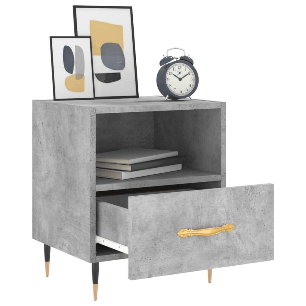Concrete Grey Bedside Cabinets 2 Pcs, Engineered Wood, 40x35x47.5 cm