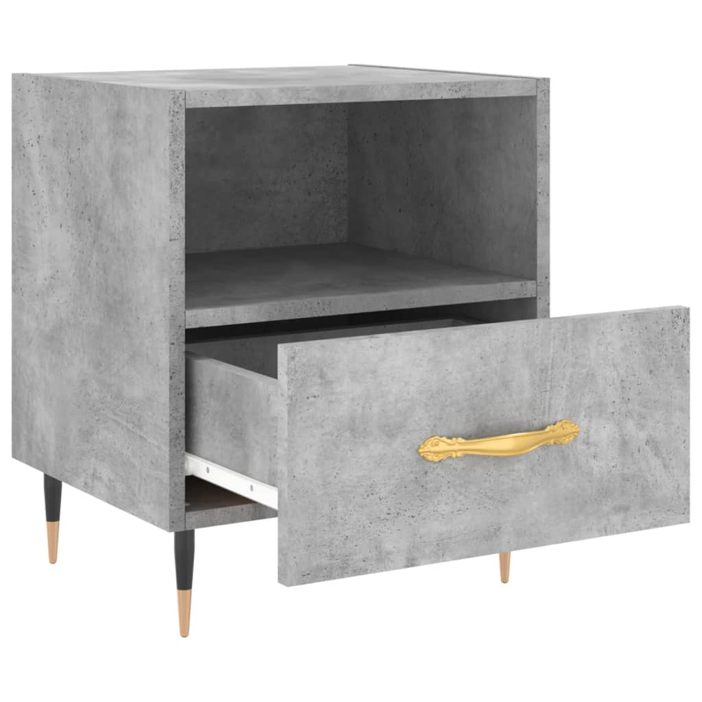 Concrete Grey Bedside Cabinets 2 Pcs, Engineered Wood, 40x35x47.5 cm