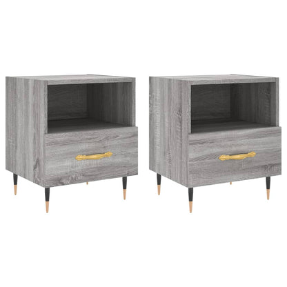 Grey Sonoma Bedside Cabinets Set of 2 - 40x35x47.5 cm Engineered Wood