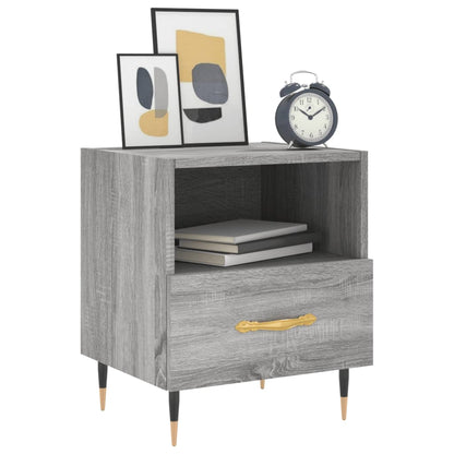 Grey Sonoma Bedside Cabinets Set of 2 - 40x35x47.5 cm Engineered Wood