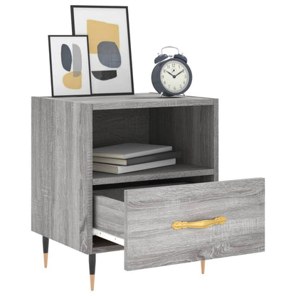 Grey Sonoma Bedside Cabinets Set of 2 - 40x35x47.5 cm Engineered Wood