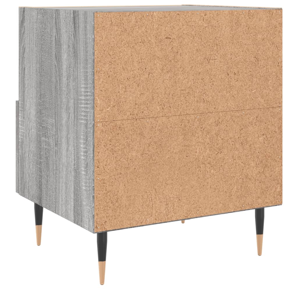 Grey Sonoma Bedside Cabinets Set of 2 - 40x35x47.5 cm Engineered Wood