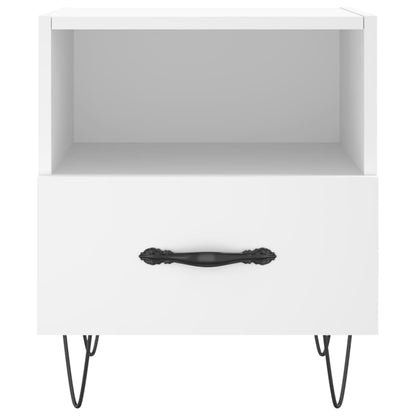 White Bedside Cabinets Set of 2 - Engineered Wood, 40x35x47.5 cm