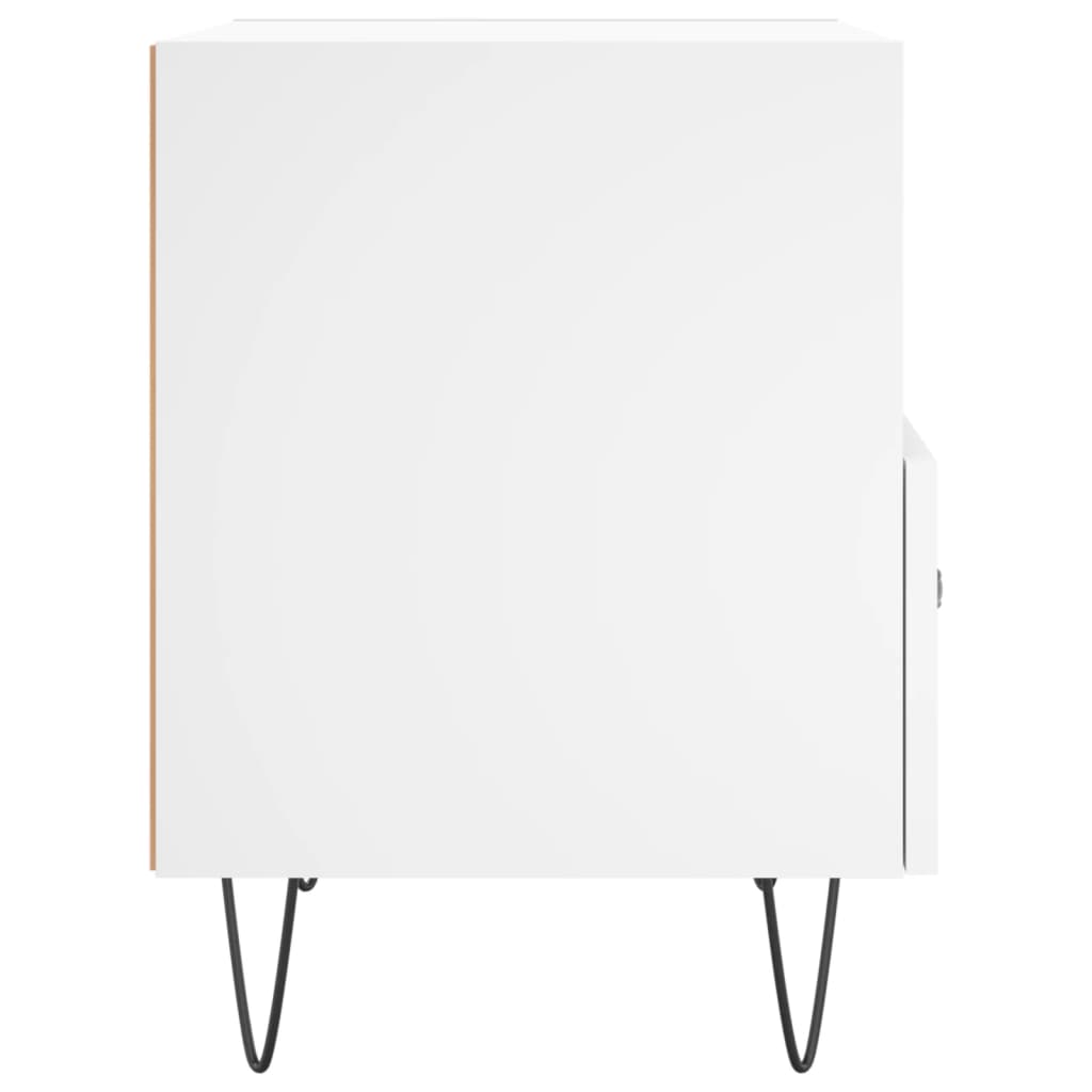 White Bedside Cabinets Set of 2 - Engineered Wood, 40x35x47.5 cm