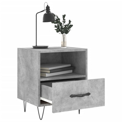 Concrete Grey Bedside Cabinets 2pcs - Engineered Wood, 40x35x47.5 cm