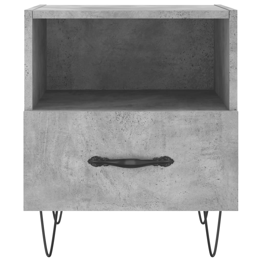 Concrete Grey Bedside Cabinets 2pcs - Engineered Wood, 40x35x47.5 cm