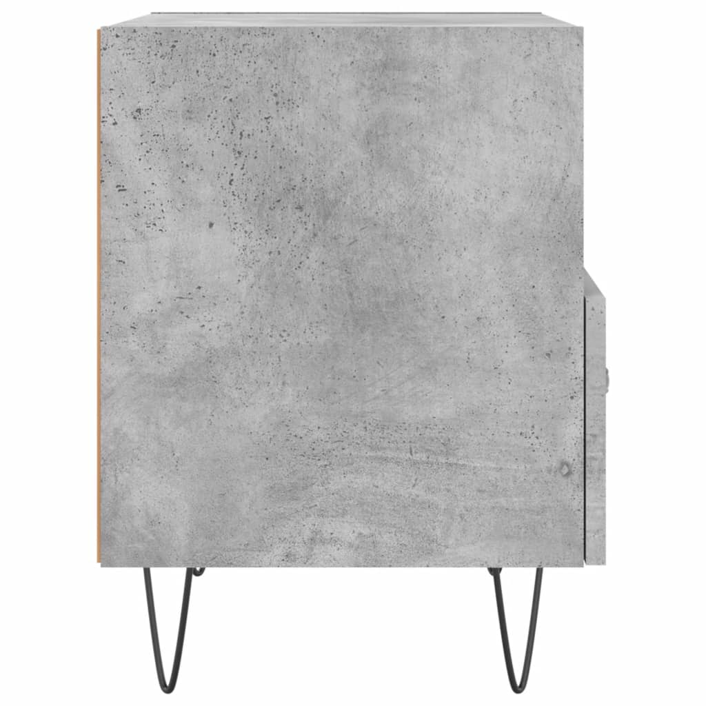 Concrete Grey Bedside Cabinets 2pcs - Engineered Wood, 40x35x47.5 cm