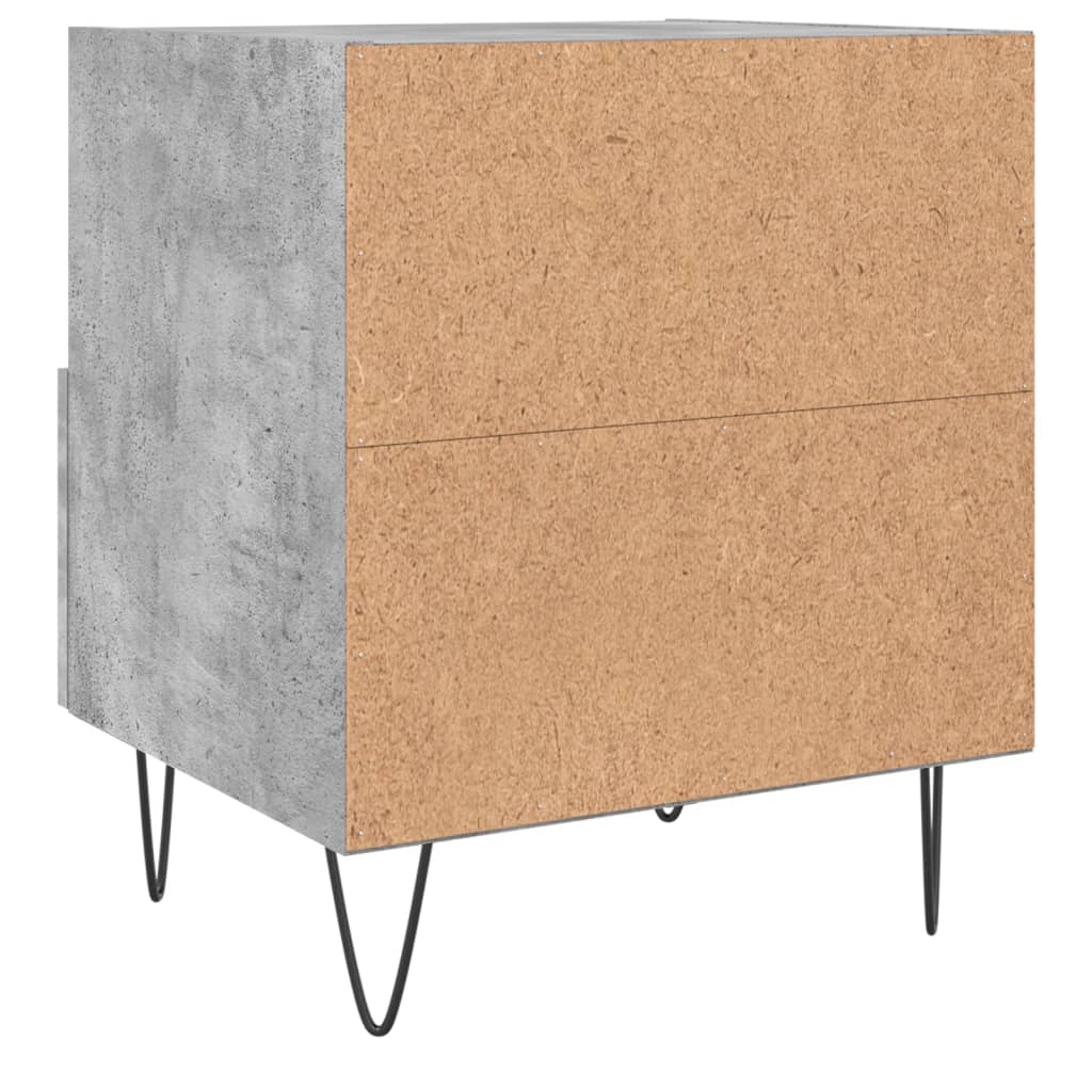 Concrete Grey Bedside Cabinets 2pcs - Engineered Wood, 40x35x47.5 cm