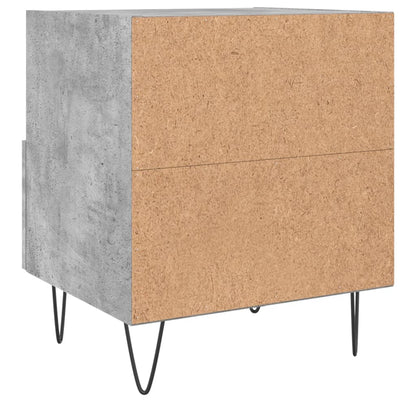 Concrete Grey Bedside Cabinets 2pcs - Engineered Wood, 40x35x47.5 cm