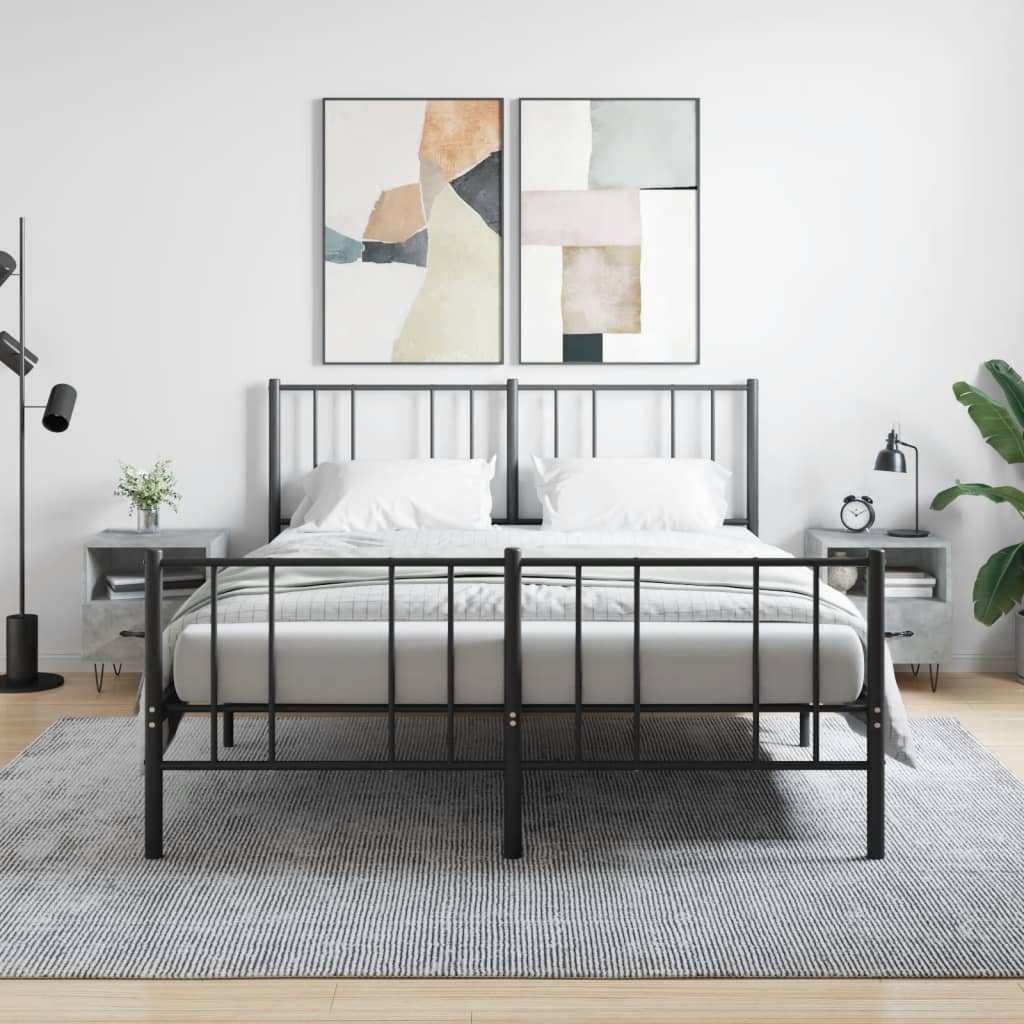 Concrete Grey Bedside Cabinets 2pcs - Engineered Wood, 40x35x47.5 cm