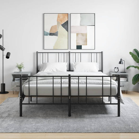 Concrete Grey Bedside Cabinets 2pcs - Engineered Wood, 40x35x47.5 cm