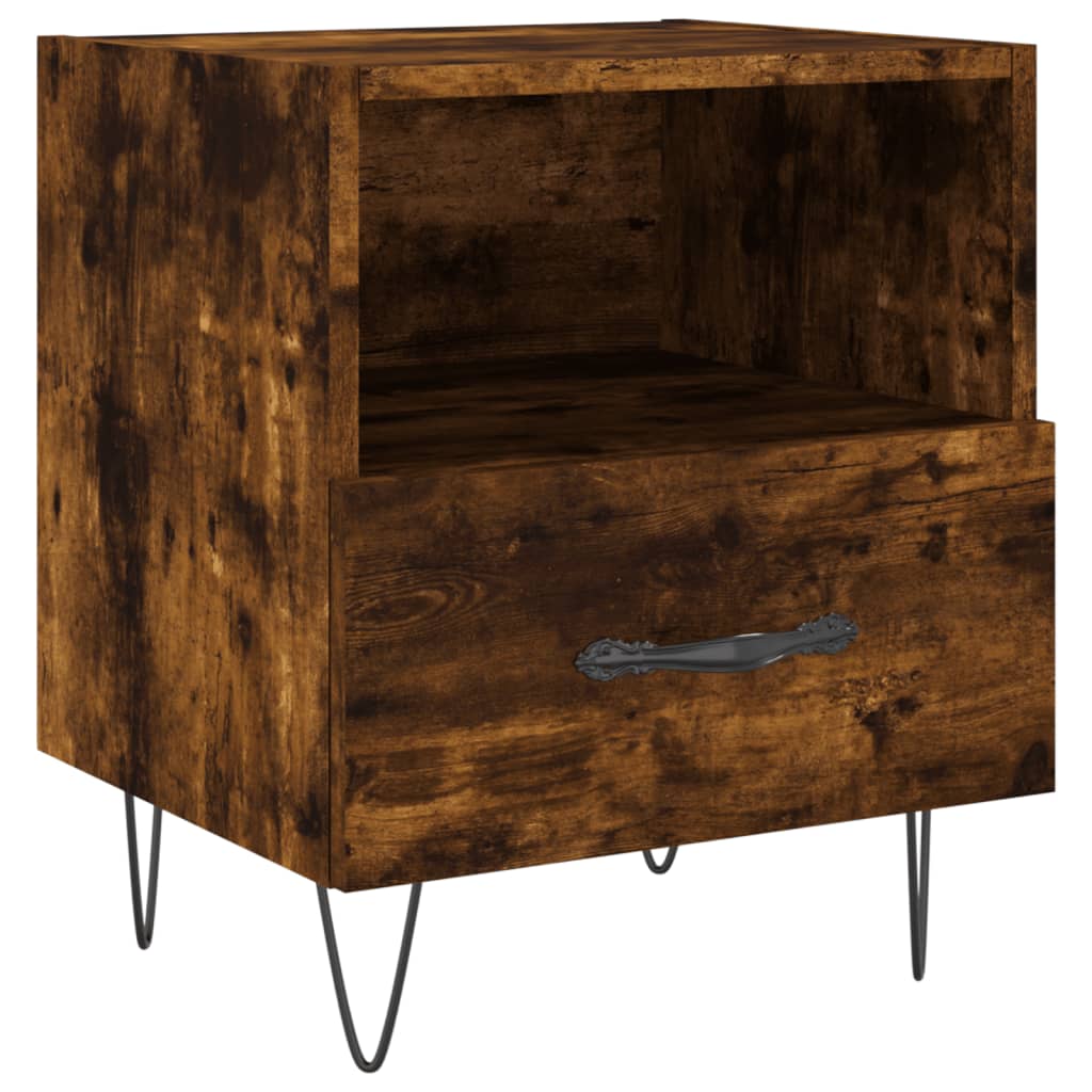 Smoked Oak Bedside Cabinet 40x35x47.5 cm - Engineered Wood