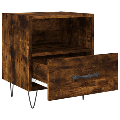 Smoked Oak Bedside Cabinet 40x35x47.5 cm - Engineered Wood
