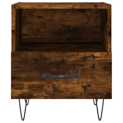 Smoked Oak Bedside Cabinet 40x35x47.5 cm - Engineered Wood