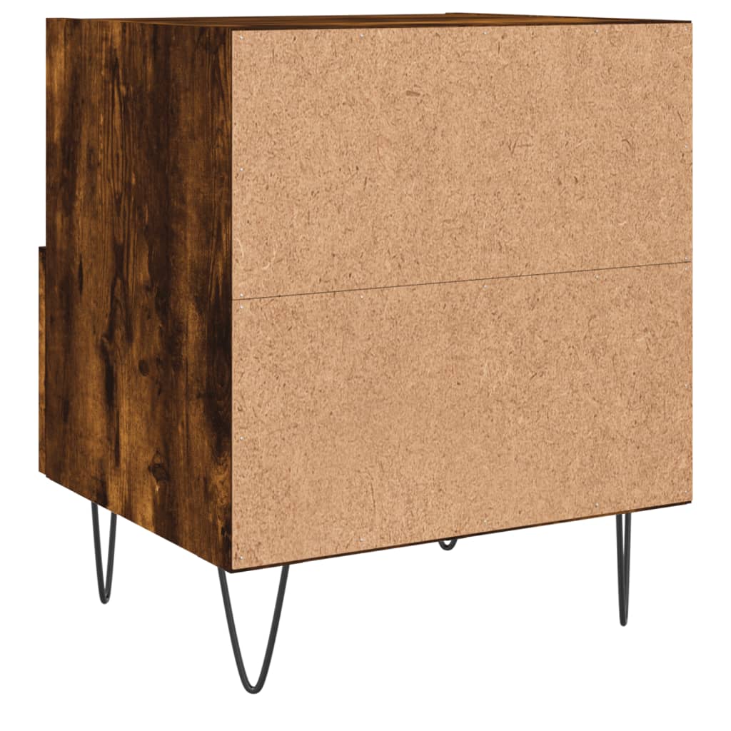Smoked Oak Bedside Cabinet 40x35x47.5 cm - Engineered Wood