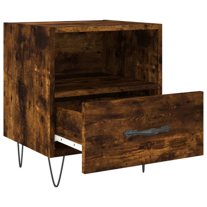 Smoked Oak Bedside Cabinets Set of 2 - 40x35x47.5 cm Engineered Wood