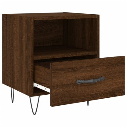 Brown Oak Bedside Cabinets Set of 2 - 40x35x47.5 cm Engineered Wood
