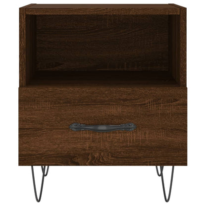 Brown Oak Bedside Cabinets Set of 2 - 40x35x47.5 cm Engineered Wood