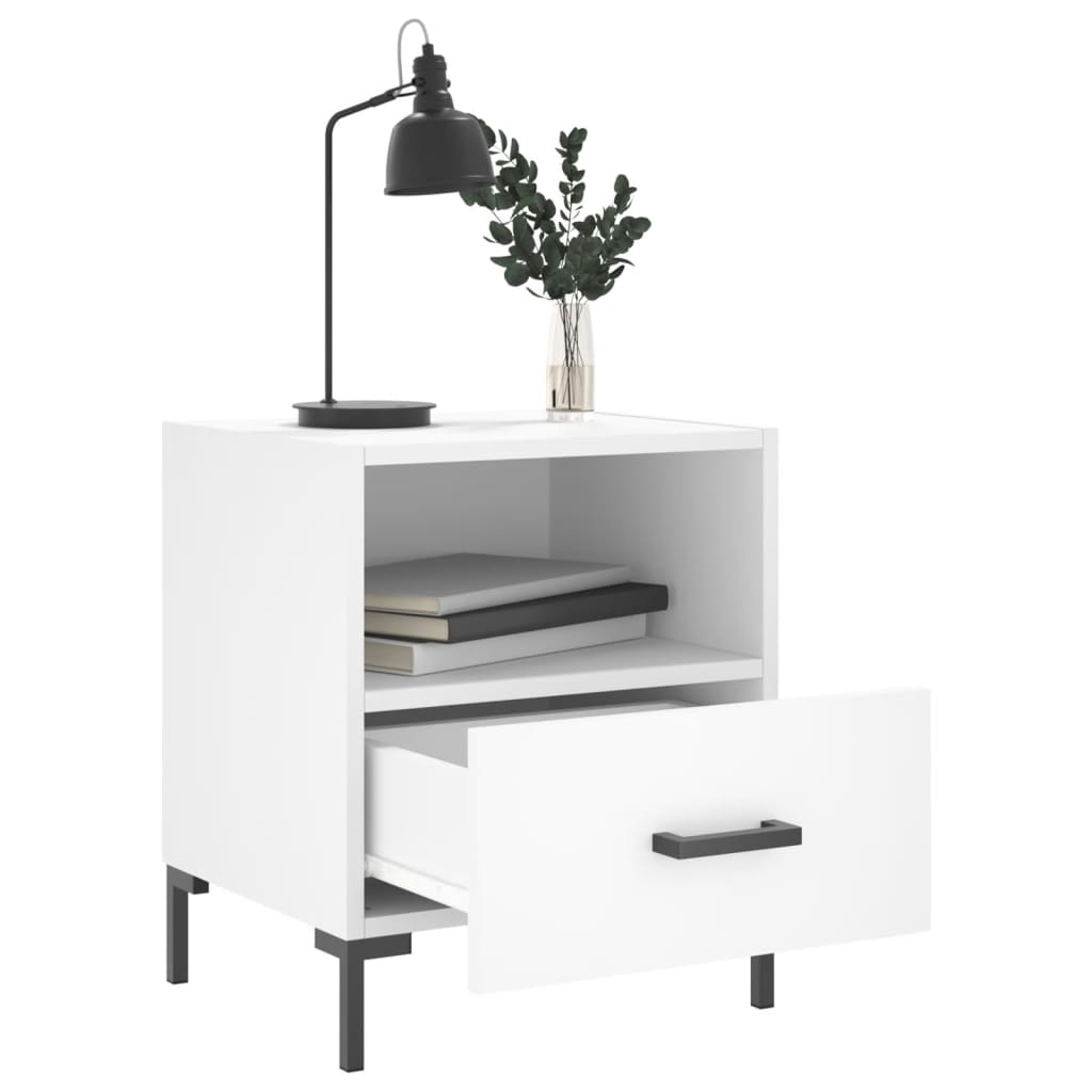 White Bedside Cabinets 2 pcs - 40x35x47.5 cm Engineered Wood