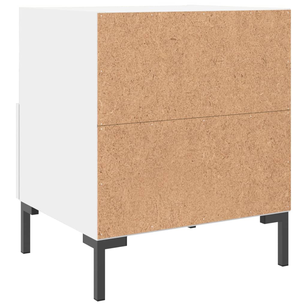 White Bedside Cabinets 2 pcs - 40x35x47.5 cm Engineered Wood