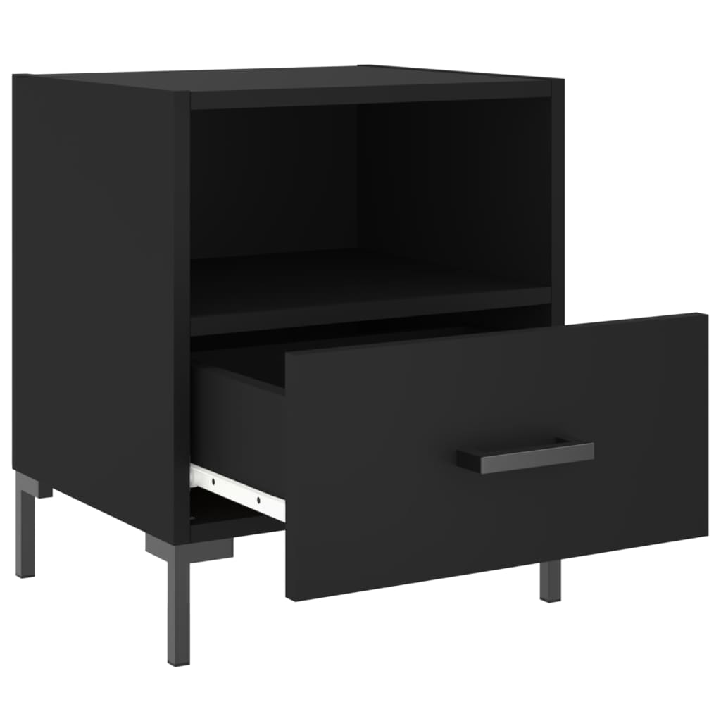 Black Engineered Wood Bedside Cabinets 2 Pcs - 40x35x47.5 cm