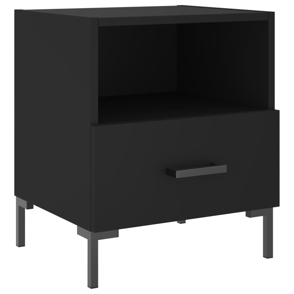 Black Engineered Wood Bedside Cabinets 2 Pcs - 40x35x47.5 cm