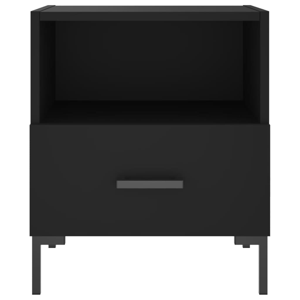 Black Engineered Wood Bedside Cabinets 2 Pcs - 40x35x47.5 cm