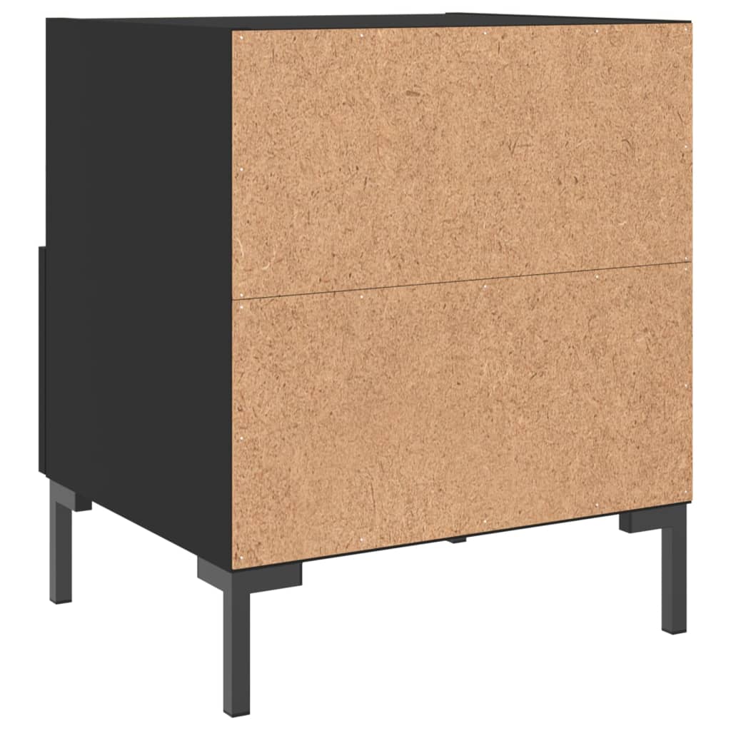 Black Engineered Wood Bedside Cabinets 2 Pcs - 40x35x47.5 cm