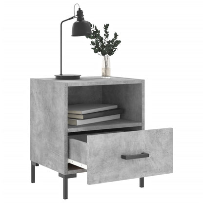 Modern Concrete Grey Bedside Cabinets 2pcs, Engineered Wood 40x35x47.5cm