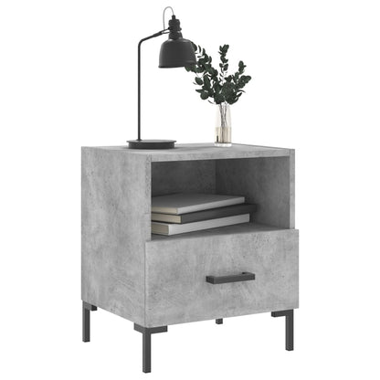 Modern Concrete Grey Bedside Cabinets 2pcs, Engineered Wood 40x35x47.5cm