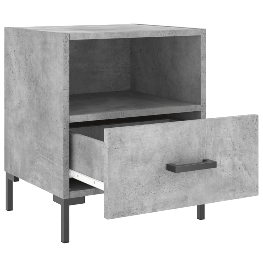 Modern Concrete Grey Bedside Cabinets 2pcs, Engineered Wood 40x35x47.5cm