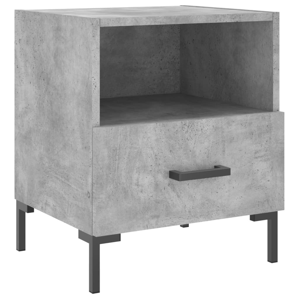 Modern Concrete Grey Bedside Cabinets 2pcs, Engineered Wood 40x35x47.5cm