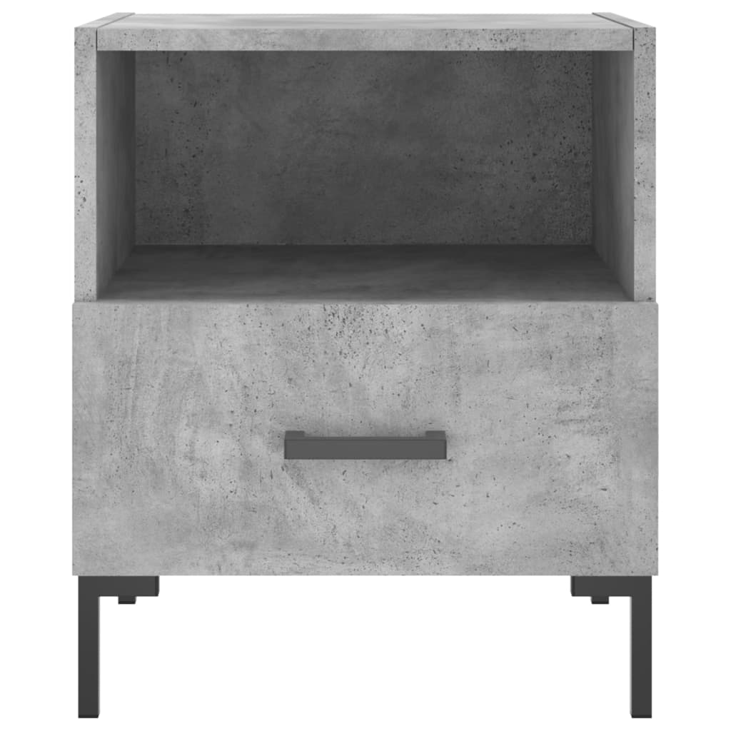 Modern Concrete Grey Bedside Cabinets 2pcs, Engineered Wood 40x35x47.5cm