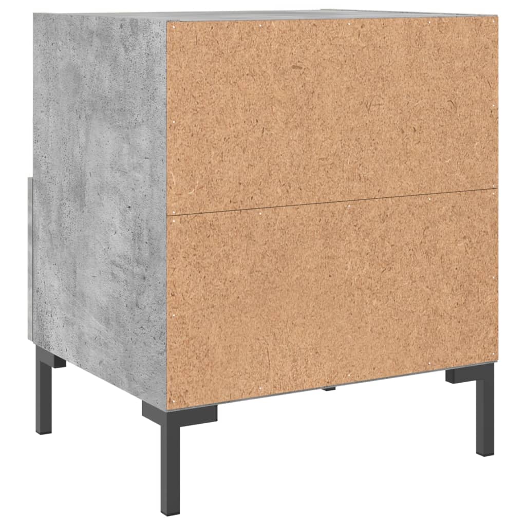 Modern Concrete Grey Bedside Cabinets 2pcs, Engineered Wood 40x35x47.5cm