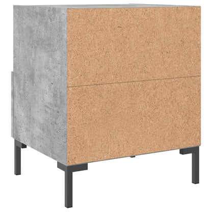 Modern Concrete Grey Bedside Cabinets 2pcs, Engineered Wood 40x35x47.5cm
