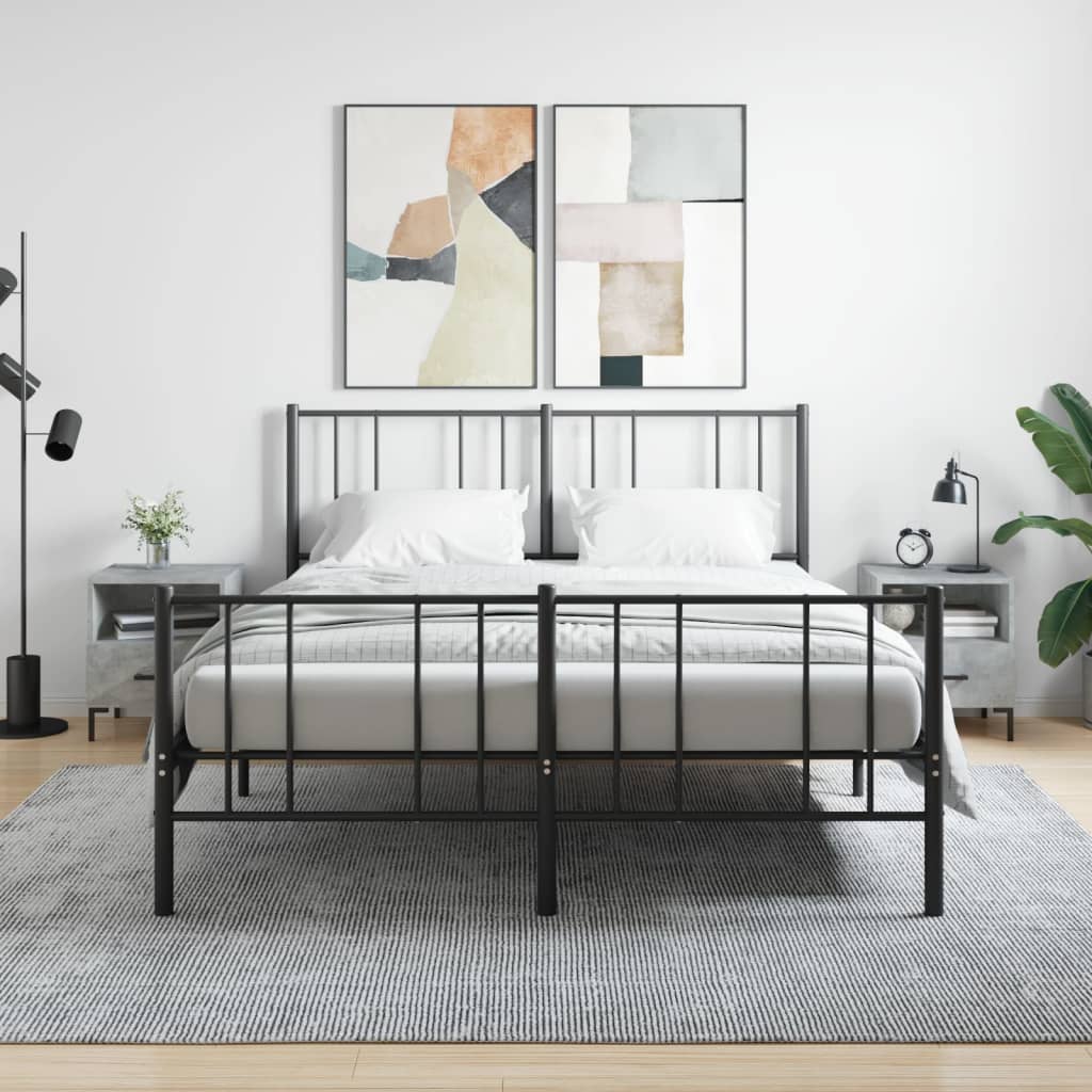 Modern Concrete Grey Bedside Cabinets 2pcs, Engineered Wood 40x35x47.5cm