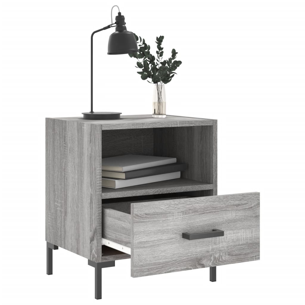 Grey Sonoma Engineered Wood Bedside Cabinets 2 pcs, 40x35x47.5 cm