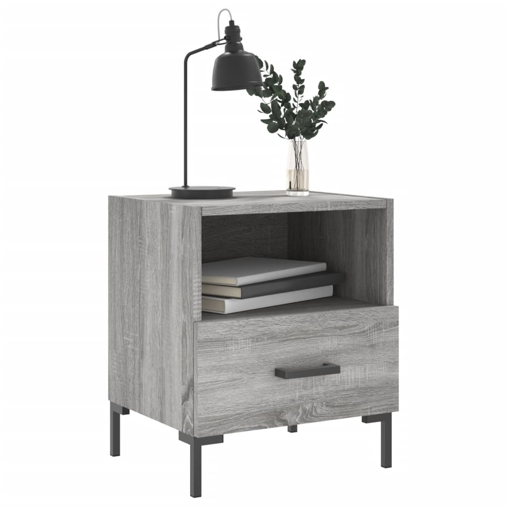 Grey Sonoma Engineered Wood Bedside Cabinets 2 pcs, 40x35x47.5 cm