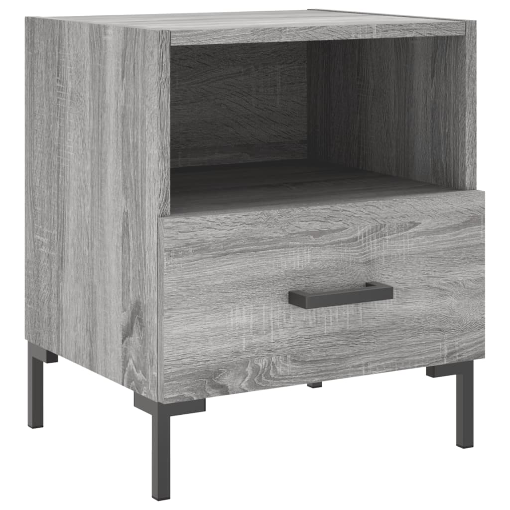 Grey Sonoma Engineered Wood Bedside Cabinets 2 pcs, 40x35x47.5 cm