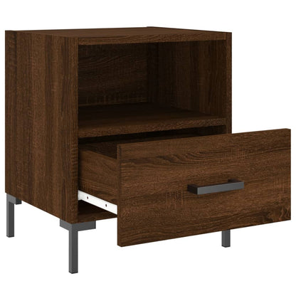 Brown Oak Bedside Cabinets Set of 2 - 40x35x47.5 cm Engineered Wood